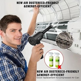 3 In 1 Compressed Air Duster 60000RPM Cordless Dust Blower 6000mAh Rechargeable 15000PA Vacuum Cleaner Electric Air Pump Portable For Computer Keyboard Sofa Home Car