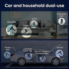 3 In 1 Compressed Air Duster 60000RPM Cordless Dust Blower 6000mAh Rechargeable 15000PA Vacuum Cleaner Electric Air Pump Portable For Computer Keyboard Sofa Home Car