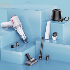 4-in-1 New Cordless Car Vacuum Cleaner Blowing and Sucking Multifunctional Strong Suction Mini Wireless Car Vacuum Cleaner Handheld Air Duster Wet Dry Use for Home Office Car Cleaning Pet Hair Cleanin