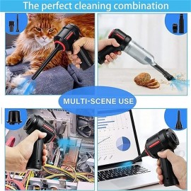 4-in-1 New Cordless Car Vacuum Cleaner Blowing and Sucking Multifunctional Strong Suction Mini Wireless Car Vacuum Cleaner Handheld Air Duster Wet Dry Use for Home Office Car Cleaning Pet Hair Cleanin