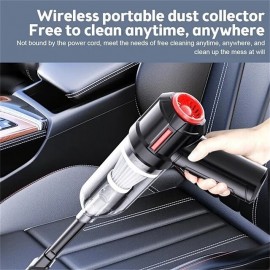 4-in-1 New Cordless Car Vacuum Cleaner Blowing and Sucking Multifunctional Strong Suction Mini Wireless Car Vacuum Cleaner Handheld Air Duster Wet Dry Use for Home Office Car Cleaning Pet Hair Cleanin