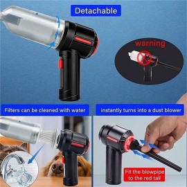 4-in-1 New Cordless Car Vacuum Cleaner Blowing and Sucking Multifunctional Strong Suction Mini Wireless Car Vacuum Cleaner Handheld Air Duster Wet Dry Use for Home Office Car Cleaning Pet Hair Cleanin