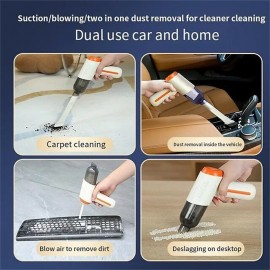 New Wireless Car Vacuum Cleaner Mini Portable Multifunctional Vacuuming/Blowing/Inflating/UV Lamp 20000PA Strong Suction Cordless Handheld Vacuum Cleaner Air Dust Collector Desktop Auto for Car Home
