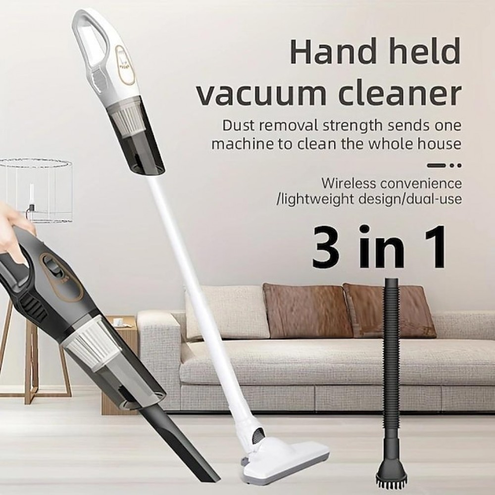 High-power Handheld Wet & Dry Cordless Vacuum Cleaner Lightweight Household Stick Vacuum With Strong Suction Portable Rechargeable Handheld Vacuum For Hard Floor Stairs Sofa Home Car Outdoor Tents P