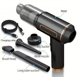 Wireless Car-mounted Vacuum Cleaner Super Suction High-power Car Dual-use USB Charging Multi-functional Hand-held Blow-suction One Machine