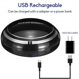 Black Automatic Rechargeable Smart Robot Vacuum Cleaner Suction Sweeping Robot