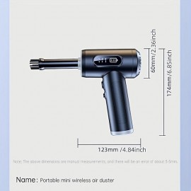 120000PA High Power Wireless Handheld Car Vacuum Cleaner with Digital Display and LED Lighting - Perfect for Cleaning Keyboard Computer Case and Desktop