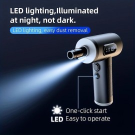 120000PA High Power Wireless Handheld Car Vacuum Cleaner with Digital Display and LED Lighting - Perfect for Cleaning Keyboard Computer Case and Desktop