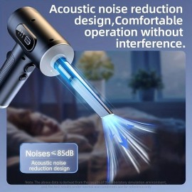 120000PA High Power Wireless Handheld Car Vacuum Cleaner with Digital Display and LED Lighting - Perfect for Cleaning Keyboard Computer Case and Desktop