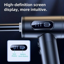 120000PA High Power Wireless Handheld Car Vacuum Cleaner with Digital Display and LED Lighting - Perfect for Cleaning Keyboard Computer Case and Desktop