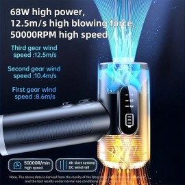 120000PA High Power Wireless Handheld Car Vacuum Cleaner with Digital Display and LED Lighting - Perfect for Cleaning Keyboard Computer Case and Desktop