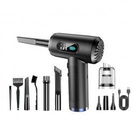 120000PA High Power Wireless Handheld Car Vacuum Cleaner with Digital Display and LED Lighting - Perfect for Cleaning Keyboard Computer Case and Desktop