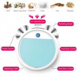 4 IN 1 Function Strong Suction  New Smart Sweeping Robot Automatic Vacuum Cleaner Powerful Dust Catcher with UV Sterilization Function for Home Office Floor Garbage & Dirt Cleaning