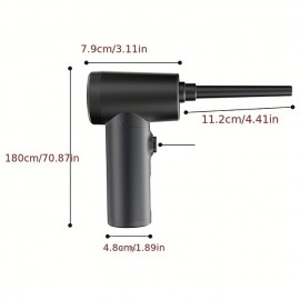 Compressed Air Duster 50000 RPM Keyboard Cleaner For Office 2 Adjustable Speed Electric Air Dusters Good Replacement For Compressed Air Can 6000 MAh Rechargeable Electric Duster For Deep Cleaning