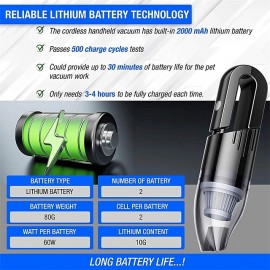 Portable Mini Wireless Car Vacuum Cleaner USB Home Vacuum Cleaner Handheld Dual Use 6000Pa 120W Cordless Auto Cleaner
