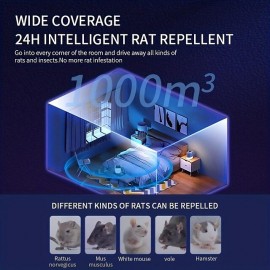 1pc Double Horn Enhanced Ultrasonic Insect Repellent - Effective Against Mosquitoes Mice Cockroaches Spiders & More