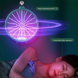 Foldable Electric Mosquito Swatter, Radiation-Free, Rechargeable Lithium Battery, Powerful Mosquito Killer Lamp, Four-in-One Mosquito Killer, Household Mosquito Killer Tool
