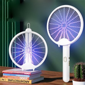Foldable Electric Mosquito Swatter, Radiation-Free, Rechargeable Lithium Battery, Powerful Mosquito Killer Lamp, Four-in-One Mosquito Killer, Household Mosquito Killer Tool
