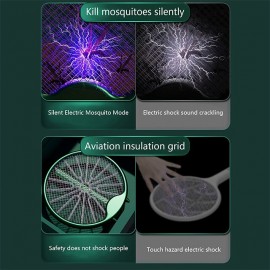 Foldable Electric Mosquito Swatter, Radiation-Free, Rechargeable Lithium Battery, Powerful Mosquito Killer Lamp, Four-in-One Mosquito Killer, Household Mosquito Killer Tool
