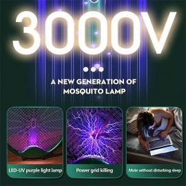 Foldable Electric Mosquito Swatter, Radiation-Free, Rechargeable Lithium Battery, Powerful Mosquito Killer Lamp, Four-in-One Mosquito Killer, Household Mosquito Killer Tool
