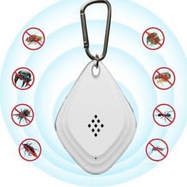 Portable Mosquito Repeller Ultrasonic Flea Tick Pest Anti-Mosquito with Hook Insect Pest Repeller for Pets and Dog Outdoor Garden with USB Recharge
