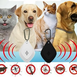 Portable Mosquito Repeller Ultrasonic Flea Tick Pest Anti-Mosquito with Hook Insect Pest Repeller for Pets and Dog Outdoor Garden with USB Recharge
