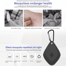 Portable Mosquito Repeller Ultrasonic Flea Tick Pest Anti-Mosquito with Hook Insect Pest Repeller for Pets and Dog Outdoor Garden with USB Recharge
