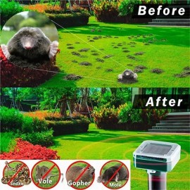 Ultrasonic Solar Pest Repeller Motion Sensor Repellent Waterproof Garden Farm Animals Insect Mole Birds Snake
