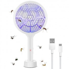 Professional Mosquito Killer Bat USB Rechargeable Electric Racket Kills Mosquitoes Insect Moth Fly Repellent Bug Zapper for Home
