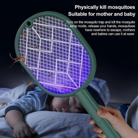 Electric Insect Racket  USB Rechargeable Summer Mosquito Swatter Kill Fly Bug Zapper Killer Trap

