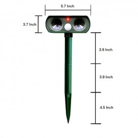 2pcs Outdoor Solar Ultrasonic Pest Repeller Animal Bird Cat Dog Repellent Lamp Outdoor Patio Garden Pest Deterrent
