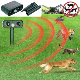 2pcs Outdoor Solar Ultrasonic Pest Repeller Animal Bird Cat Dog Repellent Lamp Outdoor Patio Garden Pest Deterrent
