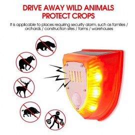 129db Sensor Warning Light 6LED Solar Alarm Security Alarm DC Charging Solar Alarm Red Light Motion For Farm