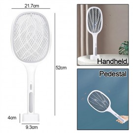 3000V Electric Flies Swatter Killer with UV Light USB Rechargeable LED Lamp Summer Mosquito Trap Racket Anti Insect Bug Zapper
