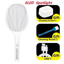 3000V Electric Flies Swatter Killer with UV Light USB Rechargeable LED Lamp Summer Mosquito Trap Racket Anti Insect Bug Zapper
