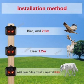 Solar Animal Repeller 120 degree Predator Lights Deterrent for Coyote Fox Raccoon Deer Repellent Devices Outdoor Animal Repeller
