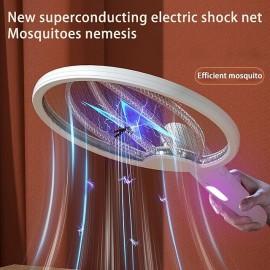 2-in-1 Electric Insect Racket Swatter Zapper USB Rechargeable Summer Mosquito Swatter Fly Bug Zapper Killer Trap
