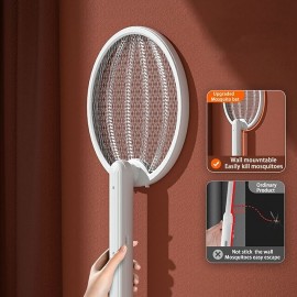 2-in-1 Electric Insect Racket Swatter Zapper USB Rechargeable Summer Mosquito Swatter Fly Bug Zapper Killer Trap
