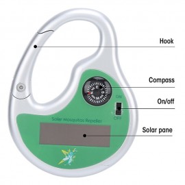 Solar Ultrasonic Outdoor Mosquito Repellent Bug Zapper Outdoor With Compass Electronic Insect Killer For Camping Mountaineering Picnic Cycling
