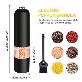 Automatic Salt Pepper Grinder Electric Spice Mill Grinder Seasoning Adjustable Coarseness Kitchen Tools Grinding For Cooking BBQ
