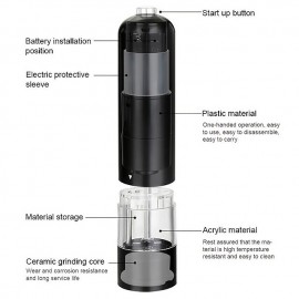 Automatic Salt Pepper Grinder Electric Spice Mill Grinder Seasoning Adjustable Coarseness Kitchen Tools Grinding For Cooking BBQ
