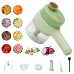 4 in 1 Portable Electric Vegetable Cutter Set,Gatling Vegetable Chopper Mini Wireless Food Processor,Garlic Chili Onion Celery Ginger Meat Garlic Chopper with Brush