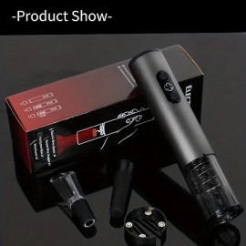 Electric Wine Bottle Opener Set with Foil Cutter Aerator and Vacuum Preserver - Effortlessly Open and Preserve Your Favorite Wines
