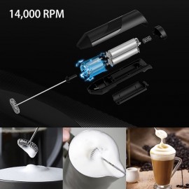 Electric Milk Frother Handheld Automatic Rotary Egg Beater Coffee Foamer Drink Mixer Whisk ABS Plastic Cooking Stirring Tools
