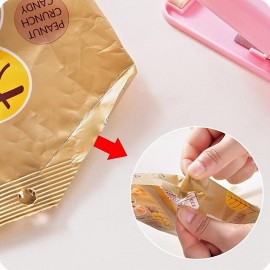 1pc Portable Bag Heat Sealer Plastic Package Storage Bag Snack Sealer Clip Mini Sealing Machine Handy Sticker Seal For Food Snack Gadgets Without Battery
