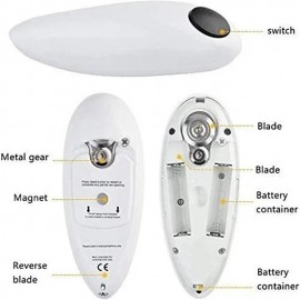Professional Electric Tin Can Opener Electric Can Opener with Eight Characters Automatic One Touch Multi-function Wine Bottle Opener
