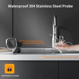 Meat Thermometer Digital Meat Thermometer With Large Touchscreen LCD With Long Probe Kitchen Timer Grill Thermometer Cooking Food Meat Thermometer Instant Read For Smoker Kitchen BBQ Oven
