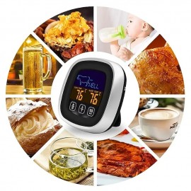 Meat Thermometer Digital Meat Thermometer With Large Touchscreen LCD With Long Probe Kitchen Timer Grill Thermometer Cooking Food Meat Thermometer Instant Read For Smoker Kitchen BBQ Oven

