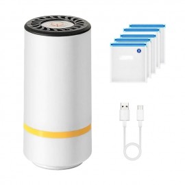 Vacuum Food Sealer with Reusable Sous Vide Bags Sealing Packing System USB Rechargeable Electric Vacuum Seal Machine for Various Food Preservation
