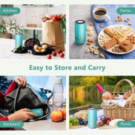 Vacuum Food Sealer with Reusable Sous Vide Bags Sealing Packing System USB Rechargeable Electric Vacuum Seal Machine for Various Food Preservation
